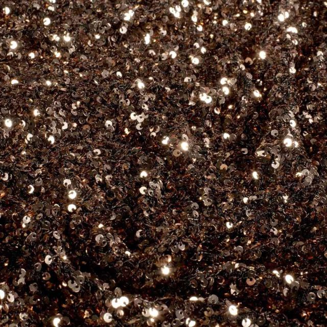 Tissu Maille stretch Sequin Bronze