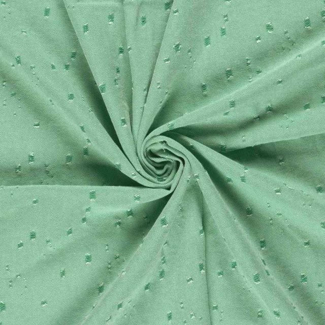 Tissu Jean Denim Adèle effet vieilli sur fond Vert