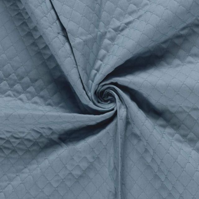 Tissu Chambray Coton Matelassé Bleu clair