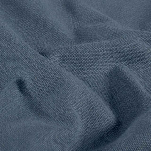 Tissu Toile Canvas d'ameublement uni Bleu acier