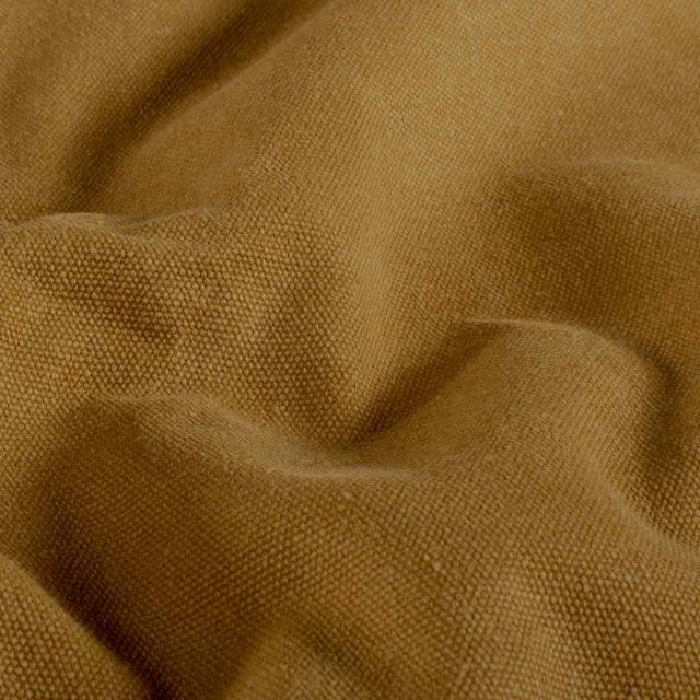 Tissu Toile Canvas d'ameublement uni Ocre