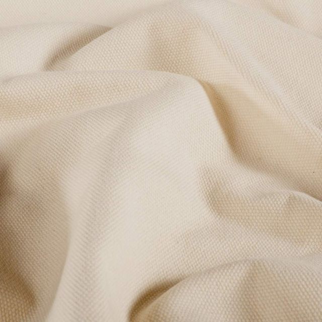 Tissu Toile Canvas d'ameublement uni Blanc cassé