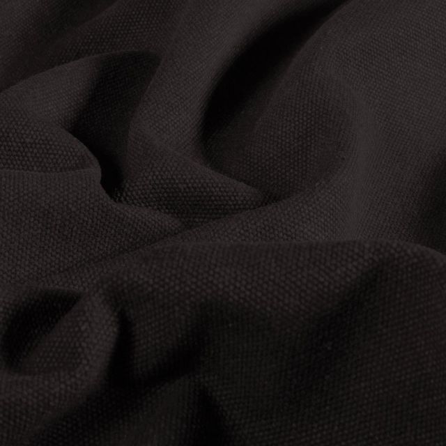 Tissu Toile Canvas d'ameublement uni Noir