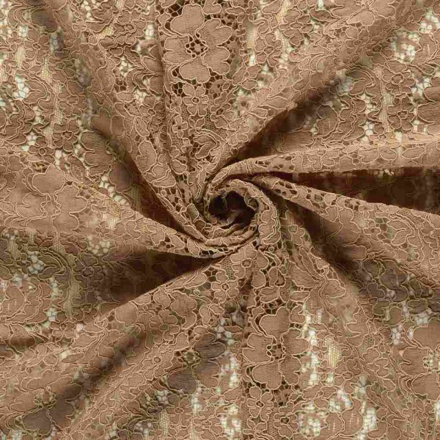 Tissu Dentelle lourde uni Saumon