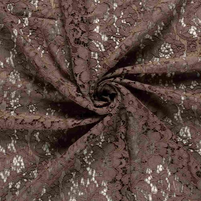 Tissu Dentelle lourde uni Taupe
