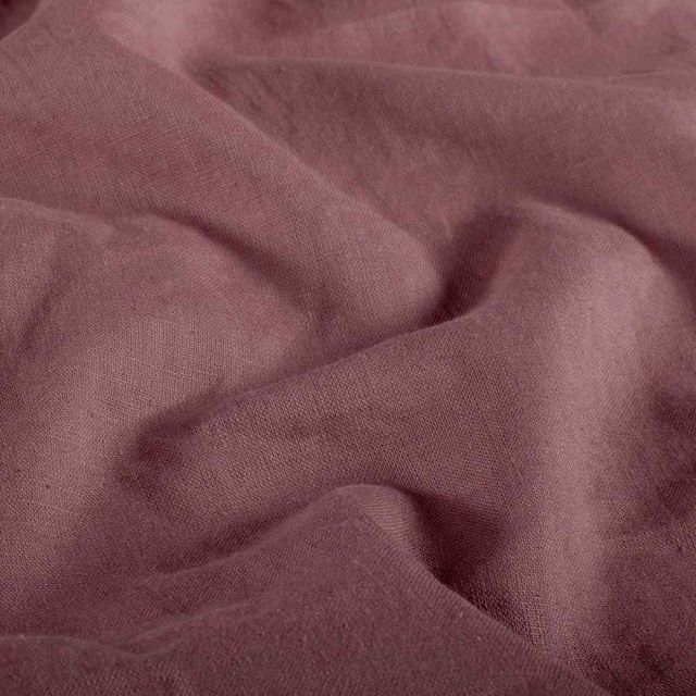 Tissu Lin Coton lavé uni Mauve