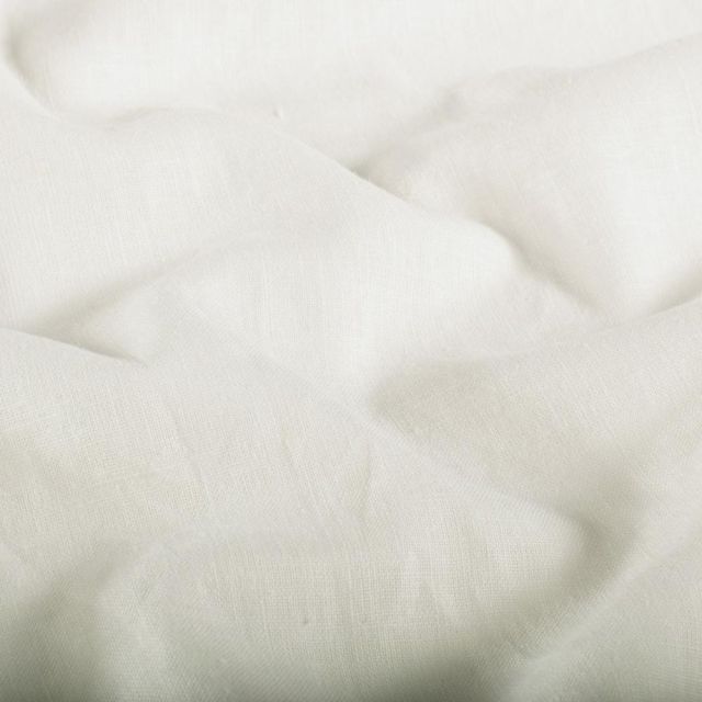 Tissu Lin Coton lavé uni Blanc cassé
