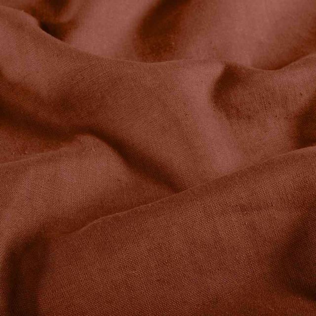 Tissu Lin Coton lavé uni Brique