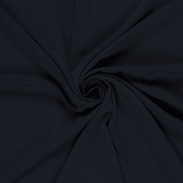 Tissu Crêpe stretch uni Bleu marine