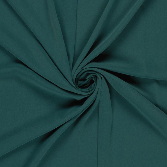 Tissu Crêpe stretch uni Vert canard