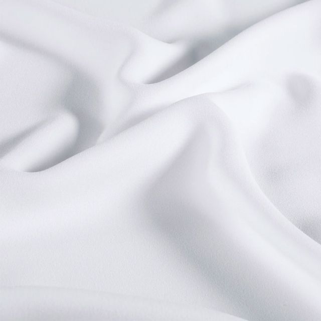 Tissu Crêpe satiné mat uni Blanc