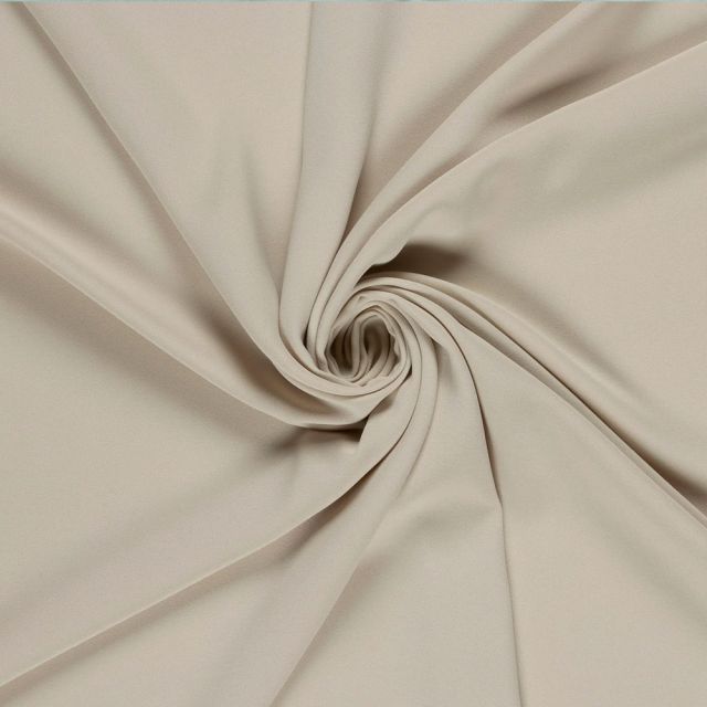 Tissu Crêpe satiné mat uni Beige clair
