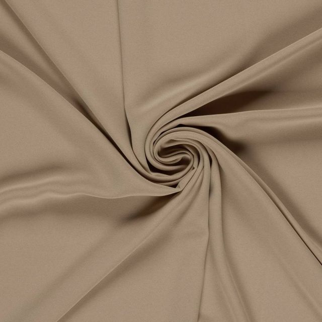 Tissu Crêpe stretch uni Beige