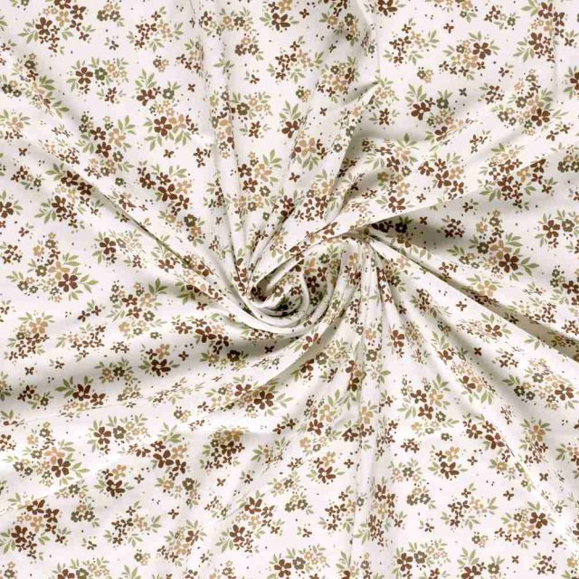 Tissu Jersey Coton imprimé Lou petites fleurs sur fond Ecru