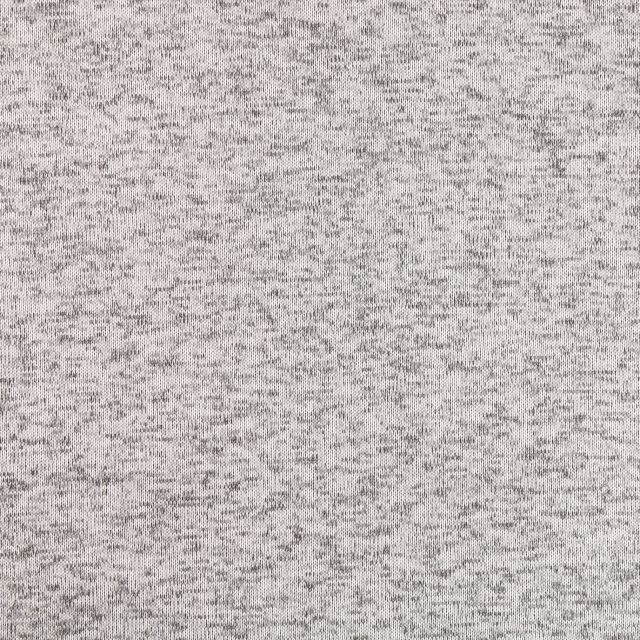 Tissu Maille chiné envers tout doux molleton Gris clair chiné - Par 10 cm