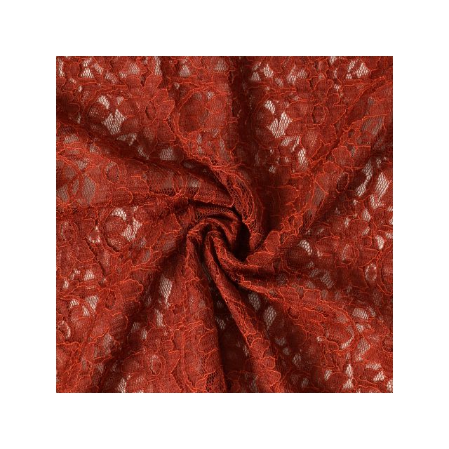 Tissu Dentelle Eva uni Brique