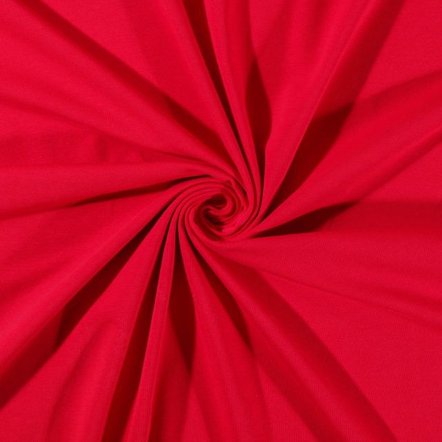 Coupon Tissu Jersey Coton uni Rouge - Coupon de 20 cm