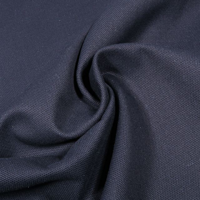 Coupon Tissu Toile Coton Canvas uni Bleu marine - Coupon de 60 cm