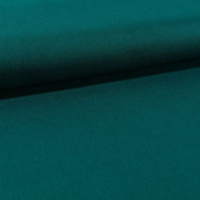 Coupon Tissu Toile Coton Canvas uni Vert Canard - Coupon de 20 cm