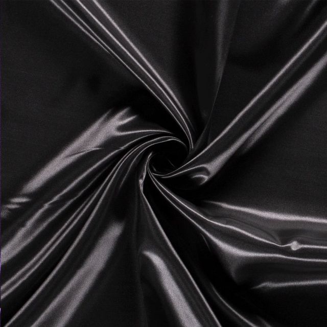 Tissu Satin uni Noir x1m