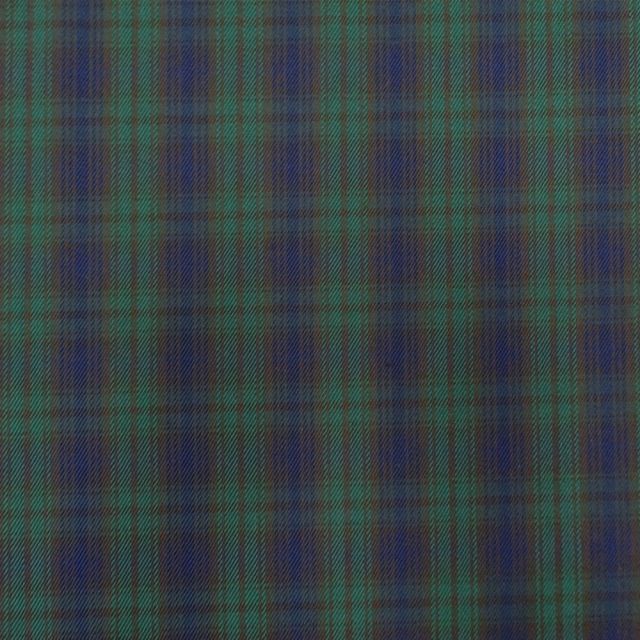 Coupon Tissu Tartan Petit Ecossais Marine Rayures Verts - Coupon de 40 cm