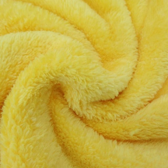 Coupon Tissu Doudou uni Jaune x10cm - Coupon de 20 cm
