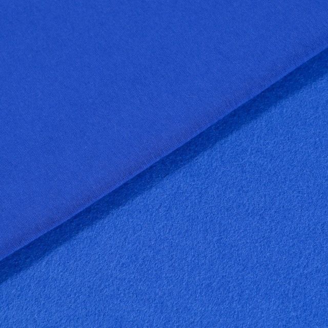 Tissu Molleton Sweat uni Bleu roi - Par 10 cm