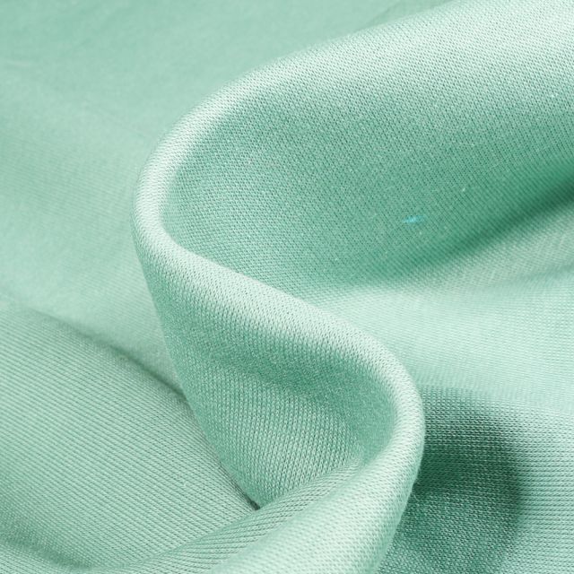Coupon Tissu Molleton Sweat uni Vert menthe clair - Coupon de 20 cm