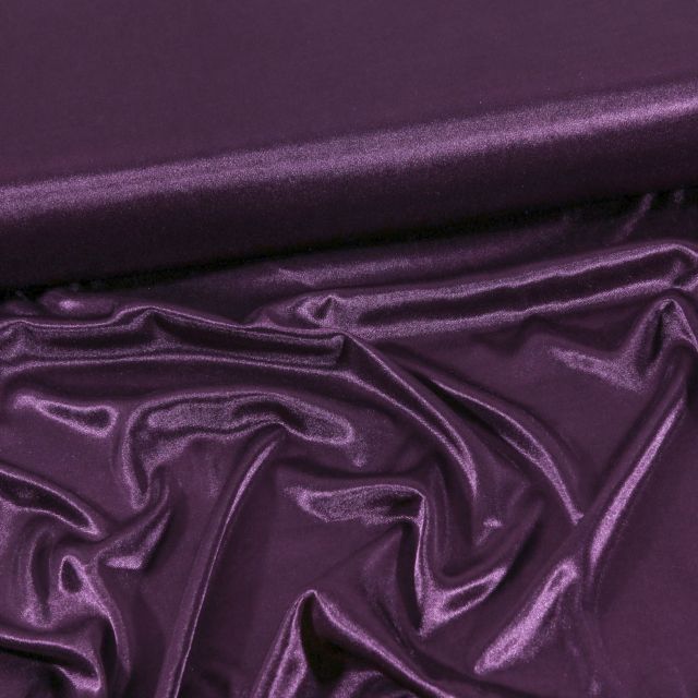 Tissu Doublure Maille Aubergine - Par 10 cm