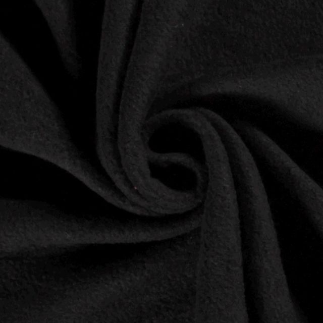 Coupon Tissu Polaire uni Noir - Coupon de 70 cm