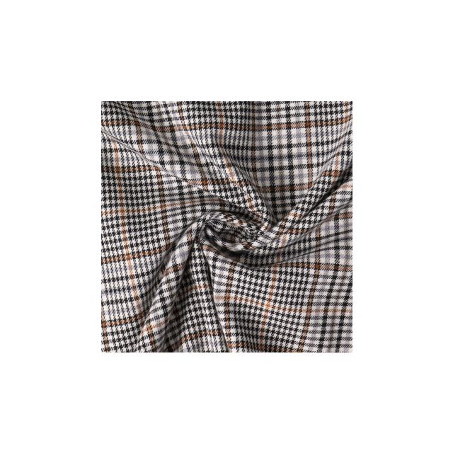 Tissu Tartan Carreaux gris sur fond Gris