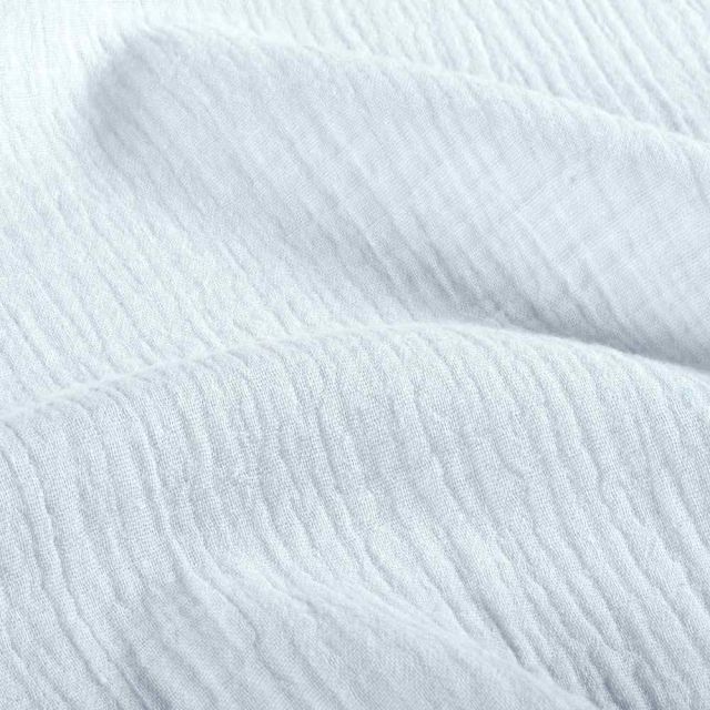 Tissu Double gaze de Coton uni Bleu ciel - Coupon de 3 mètres