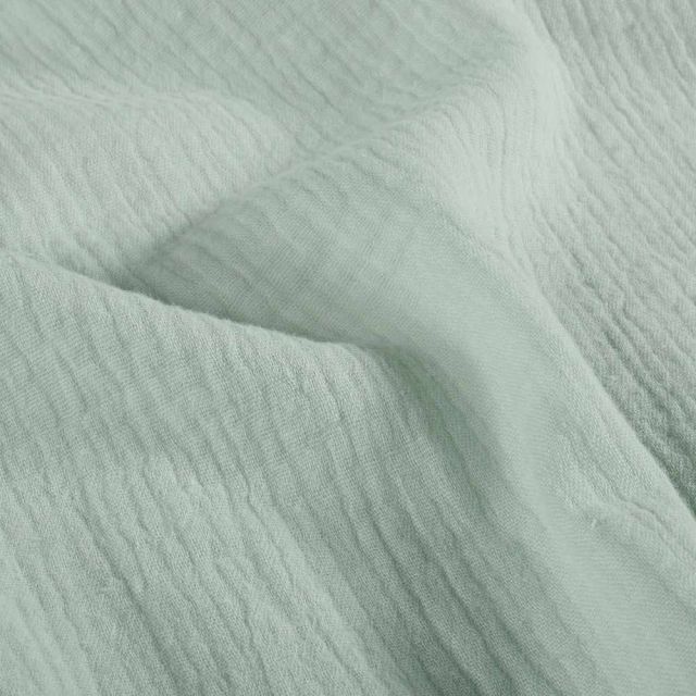 Tissu Double gaze de Coton uni Vert menthe - Coupon de 3 mètres