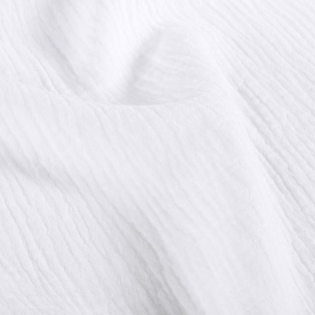 Tissu Double gaze de Coton uni Blanc - Coupon de 3 mètres