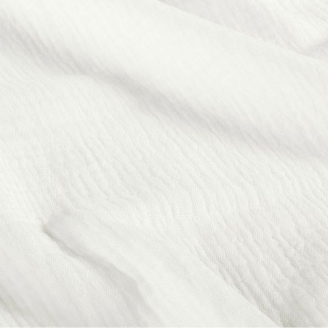 Tissu Double gaze de Coton uni Ecru - Coupon de 3 mètres