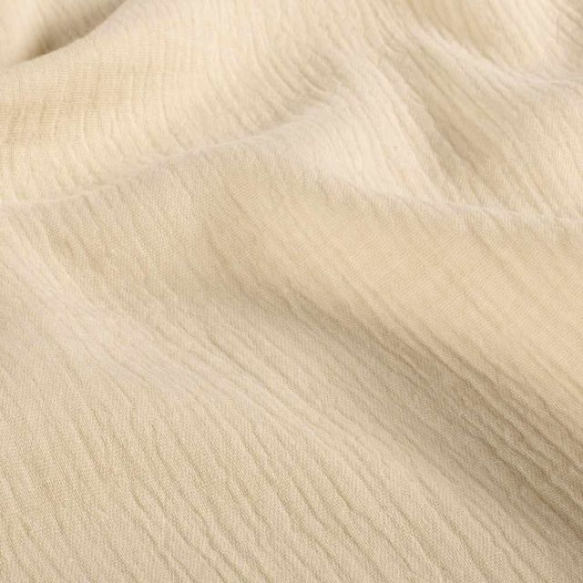 Tissu Double gaze de Coton uni Crème - Coupon de 3 mètres