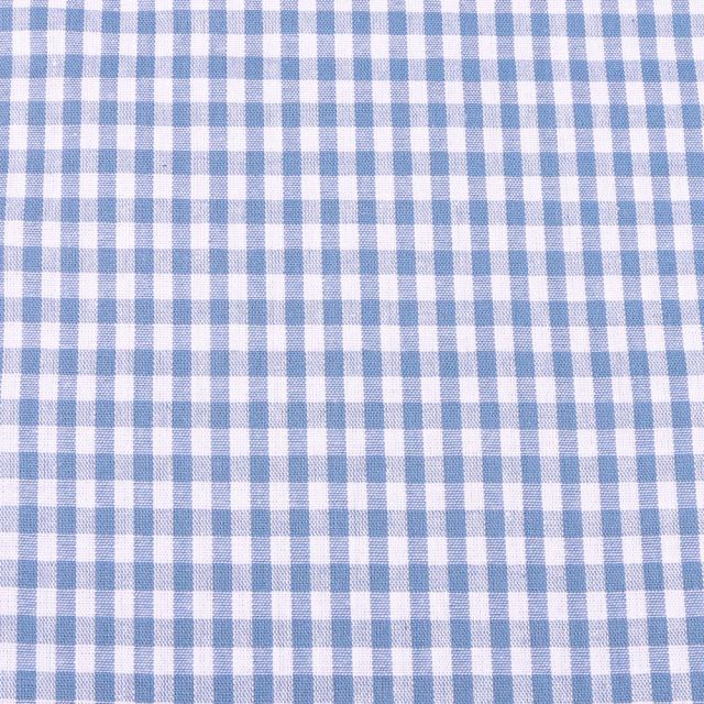 Tissu Vichy Petits carreaux 5 mm Bleu ancien - Coupon de 3 mètres