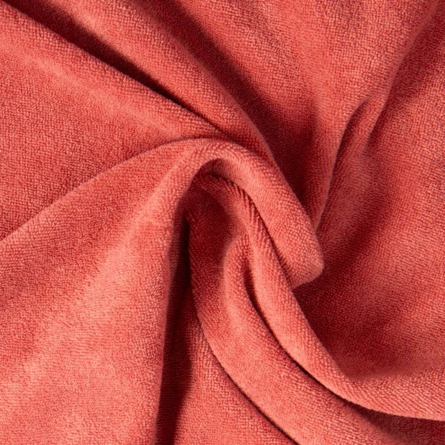 Tissu Jersey Velours Eponge Lua uni Paprika
