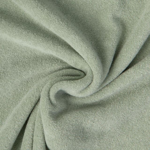 Tissu Jersey Velours Eponge Lua uni Vert amande