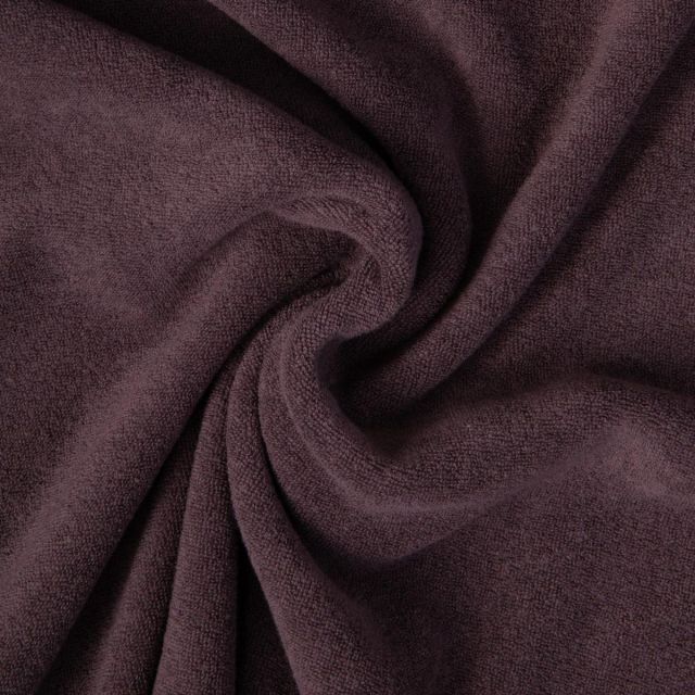 Tissu Jersey Velours Eponge Lua uni Marron foncé