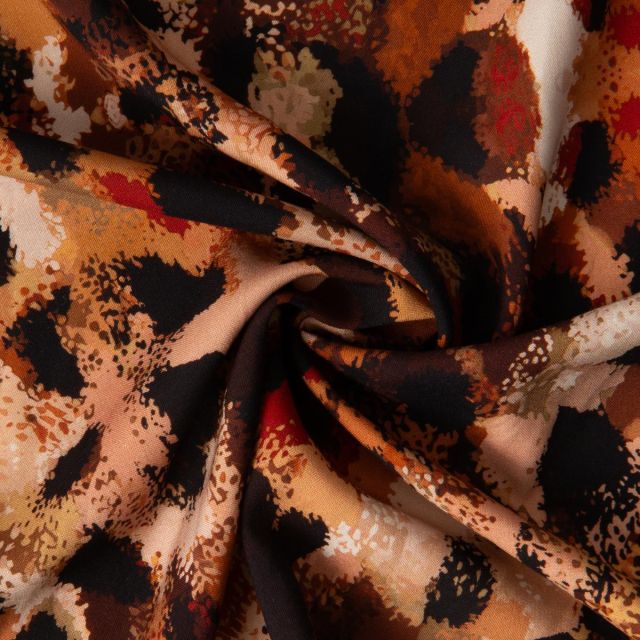 Tissu Viscose imprimé Arty Gepi sur fond Beige