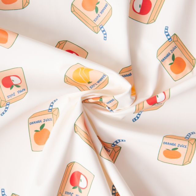 Tissu Imperméable imprimé Juicy sur fond Ecru