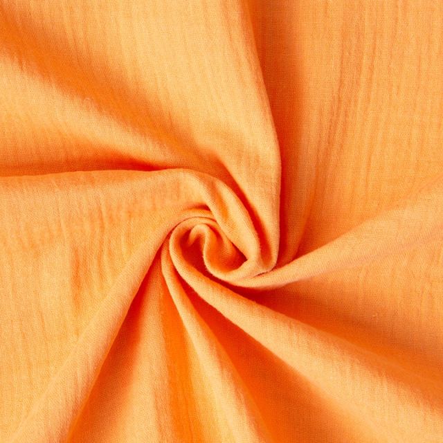 Tissu Double gaze Manguva uni Abricot