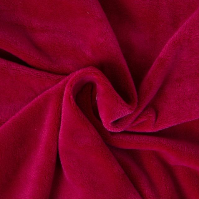 Tissu Minky Ultra doux Ras Rouge griotte