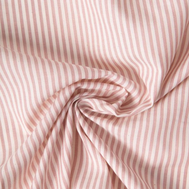 Tissu Coton Viscose Ruth rayé Beige