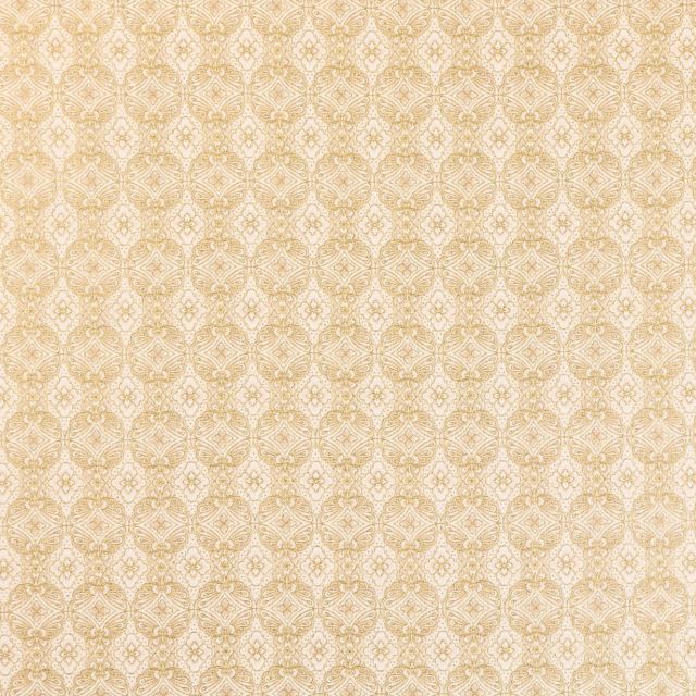 Tissu Coton Robert Kaufman Imperial Motifs ornementaux beiges et dorés sur fond Ecru - Par 10 cm