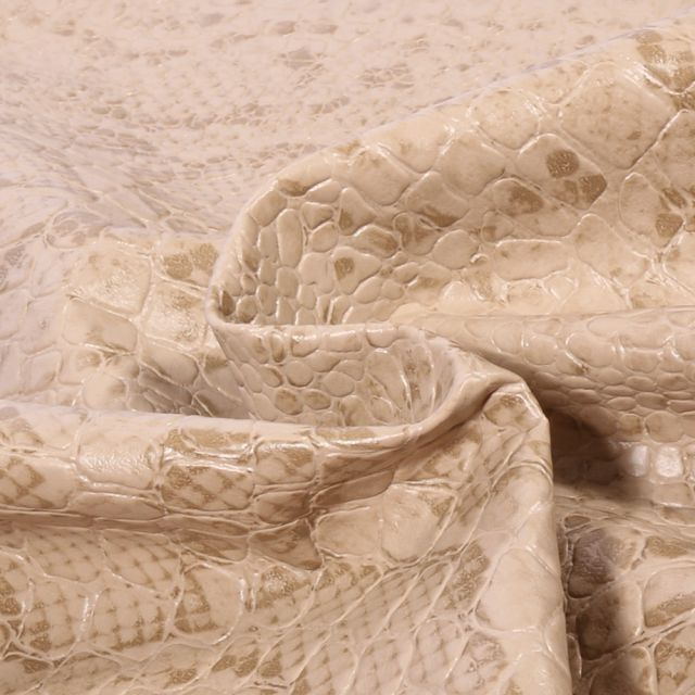 Coupon Simili cuir Croco snake Camel - 50 x 70 cm