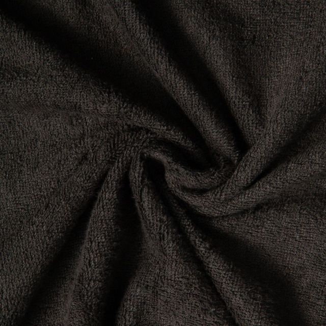 Tissu Micro Eponge Bambou Moélia uni sur fond Noir