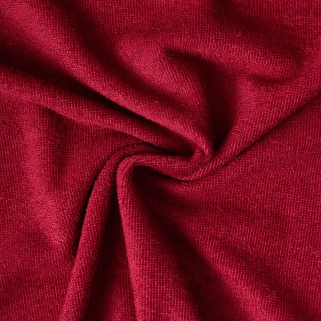 Tissu Micro Eponge Bambou Moélia uni sur fond Bordeaux