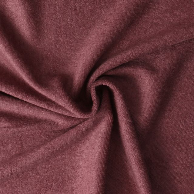 Coupon Tissu Micro Eponge Bambou Moélia uni Prune - Coupon de 10 cm